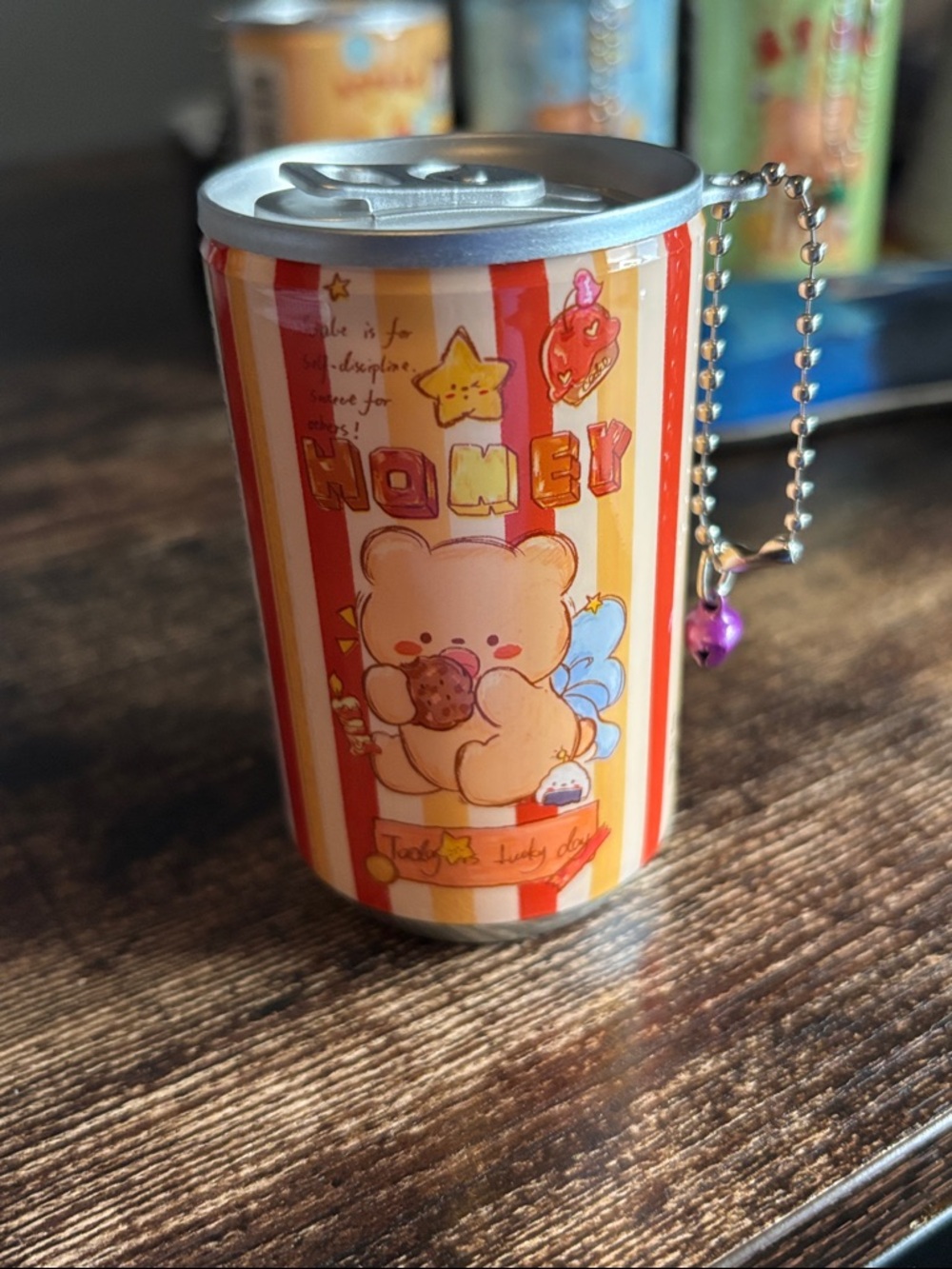 Novelty Mini Cute Bear Can Travel Wet Wipes‎ Charm Keychain NWT
